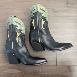 Elena Iachi Vintage Leather Cowboy Boots 37